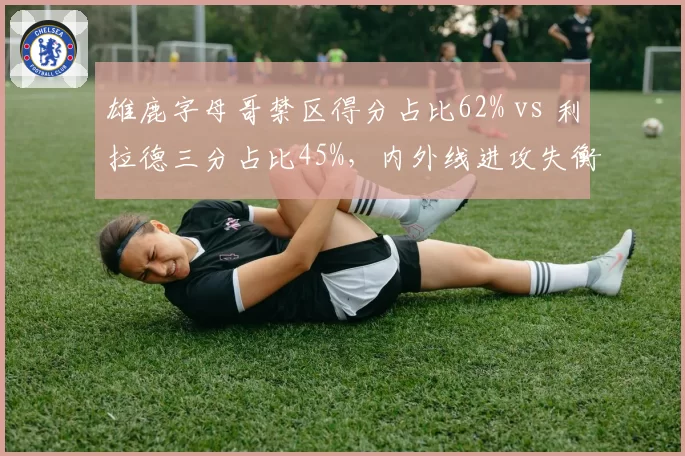 雄鹿字母哥禁区得分占比62% vs 利拉德三分占比45%，内外线进攻失衡影响排名